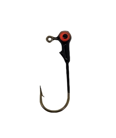 Round Head Jig Head With Eyes 1 32oz Size 2 Bronze Hook Black   RHJHEB1322 2T 